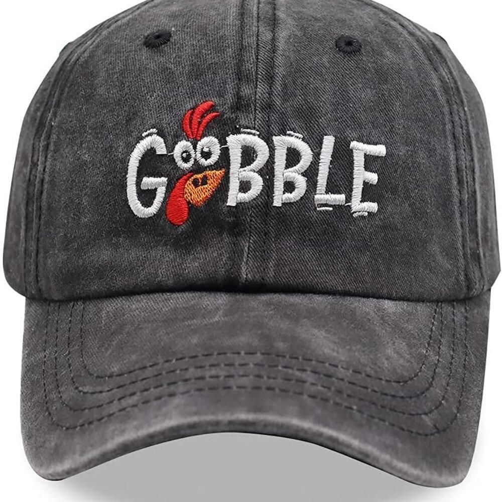 Thanksgiving Decorations Gifts for Women Men, Funny Gobble Turkey Hat, Embroider